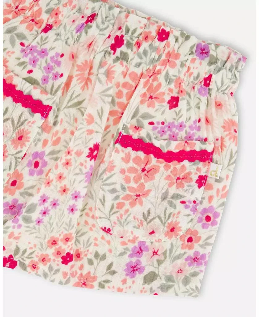 Deux par Deux Baby Girls Muslin Skort Off White Printed Flowers 2