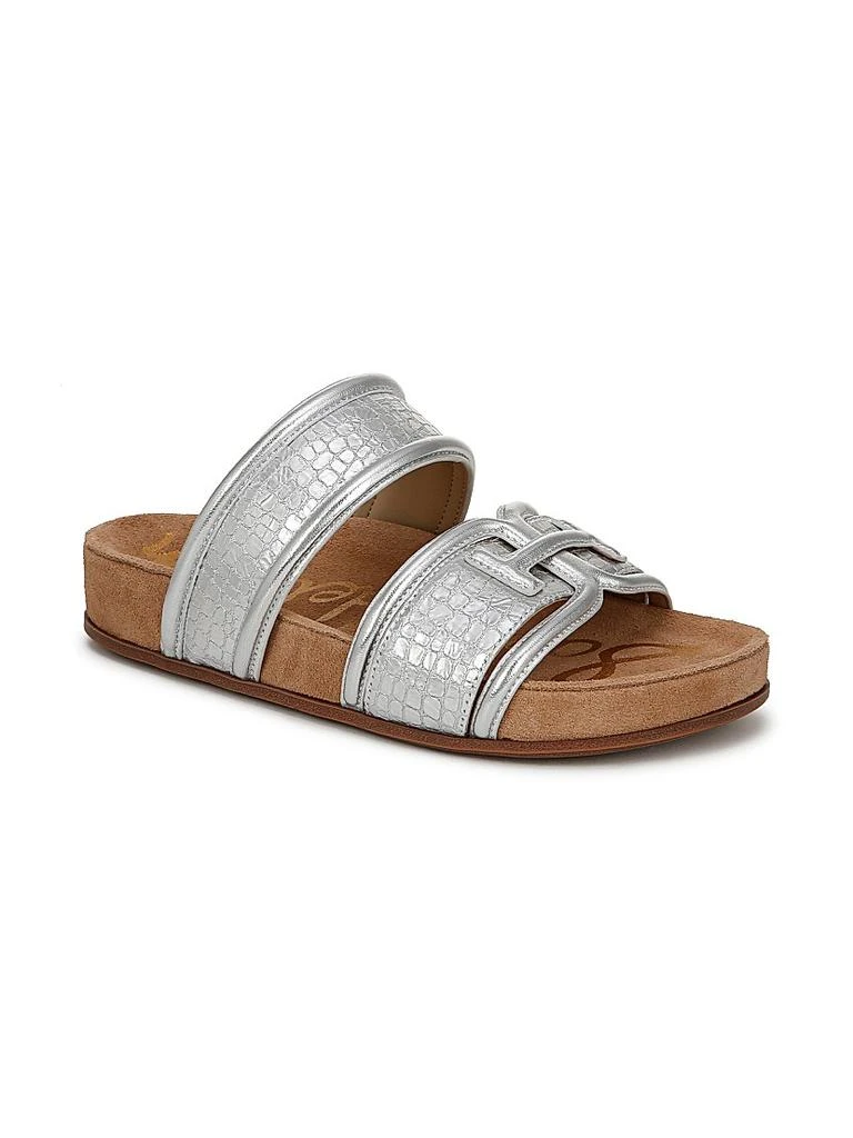 Sam Edelman Rowan Metallic Leather Double-Band Slides 2