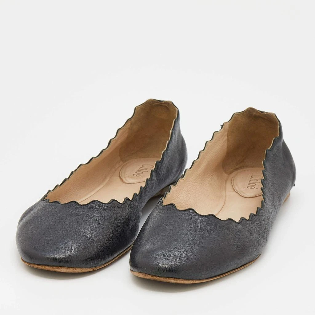 Chloé Chloe Black Leather Lauren Ballet Flats Size 37 2