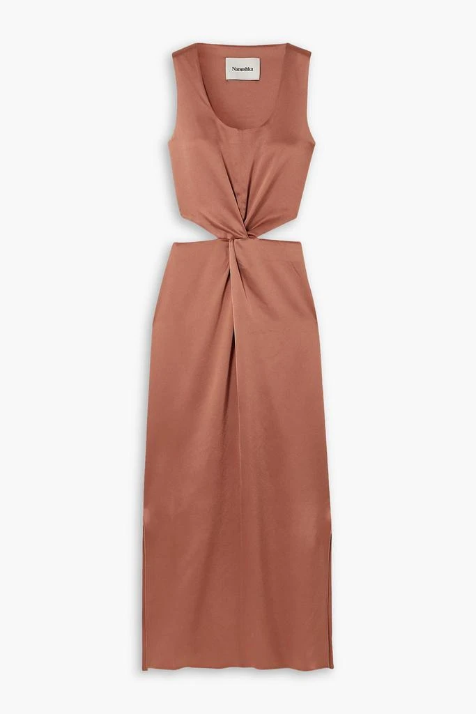 Nanushka Lucca twist-front cutout satin midi dress 1