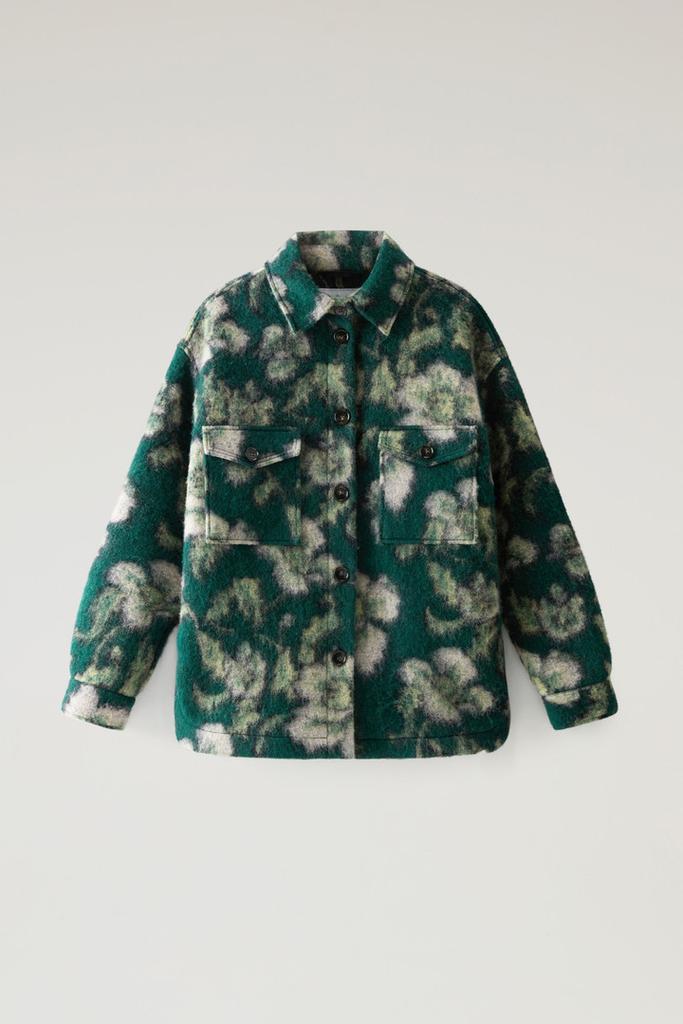 Woolrich Gentry Overshirt in Wool Blend - Women - Green
