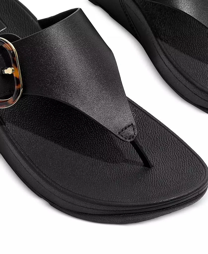 FitFlop Women's Lulu Resin-Buckle Leather Sandals 8