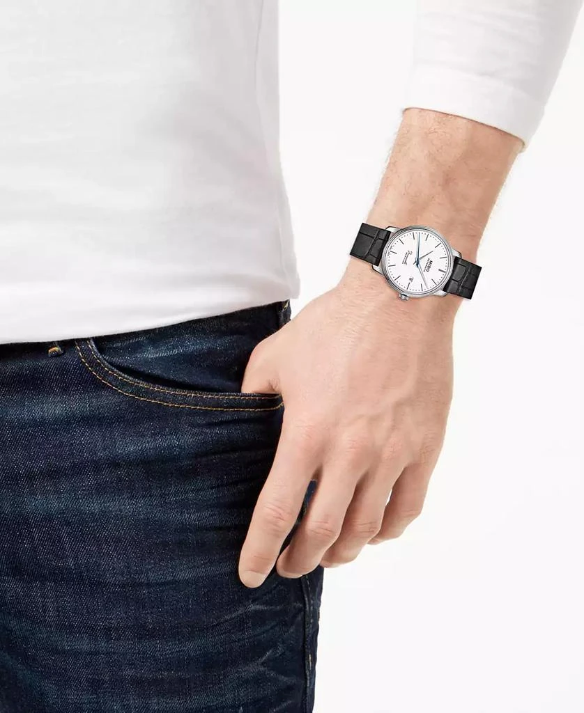 MIDO Men's Swiss Automatic Baroncelli III Heritage Black Leather Strap Watch 39mm 6