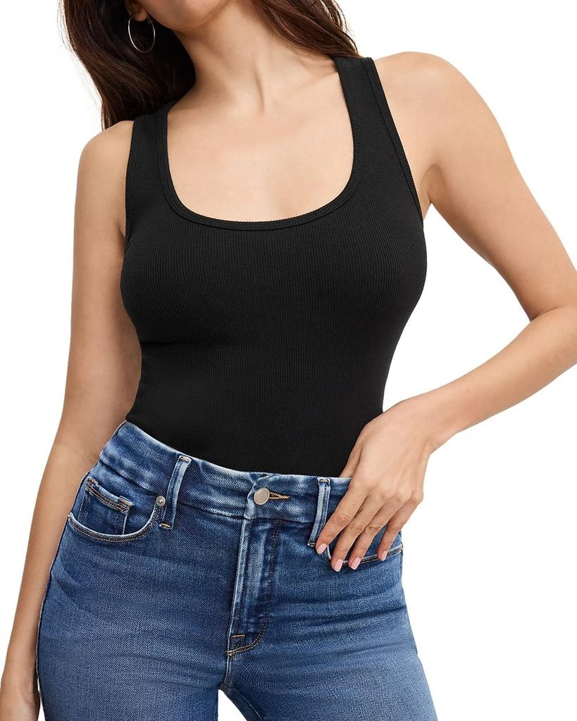 Good American Soft Tech Good Leg Cropped Bootcut Jeans in Indigo818 5