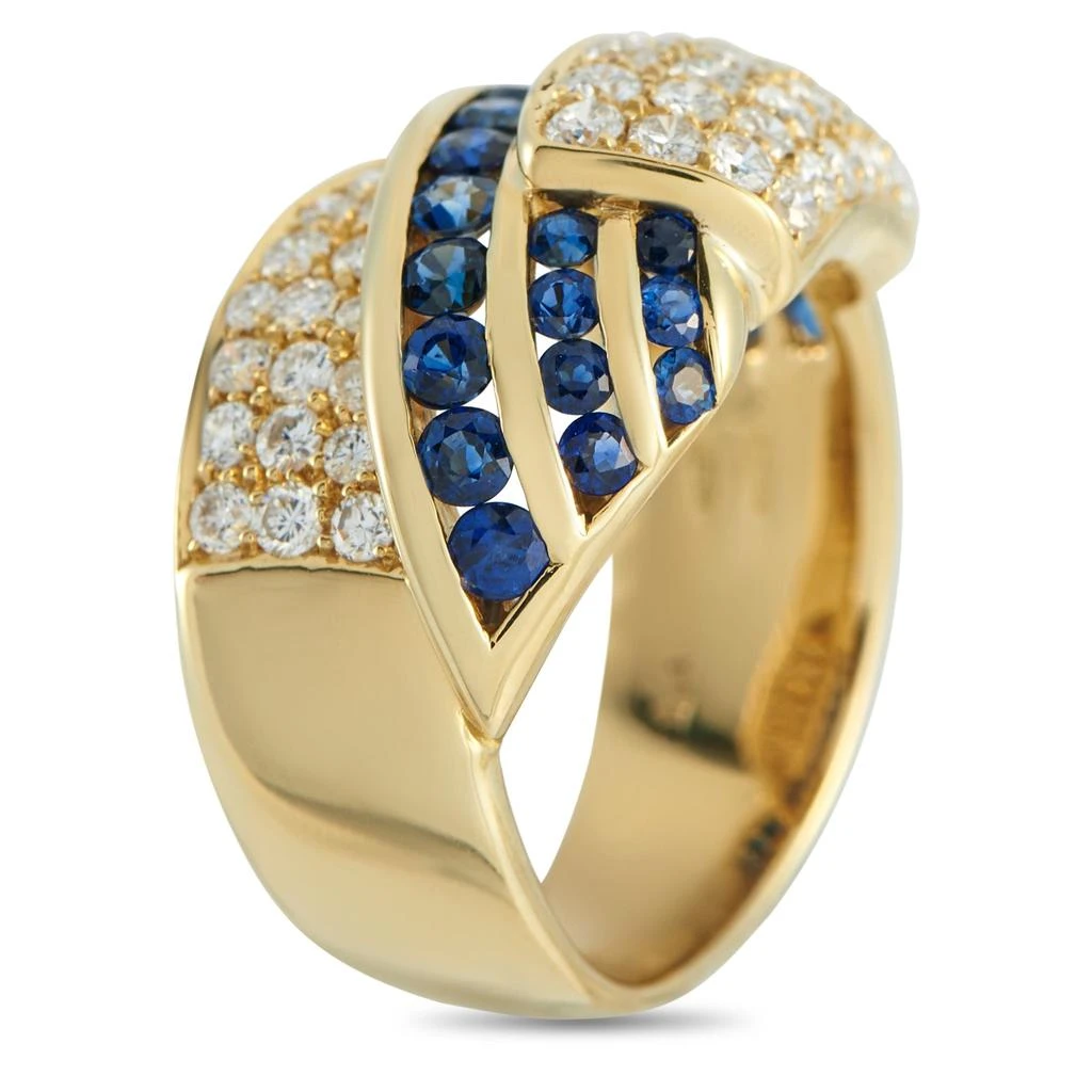 LB Exclusive 18K Yellow Gold 1.01ct Diamond and Sapphire Ring MF52-101725 2
