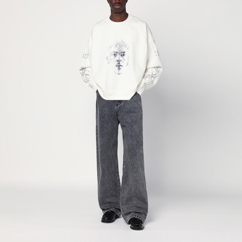 Basketcase Gallery Wide-leg black washed jeans