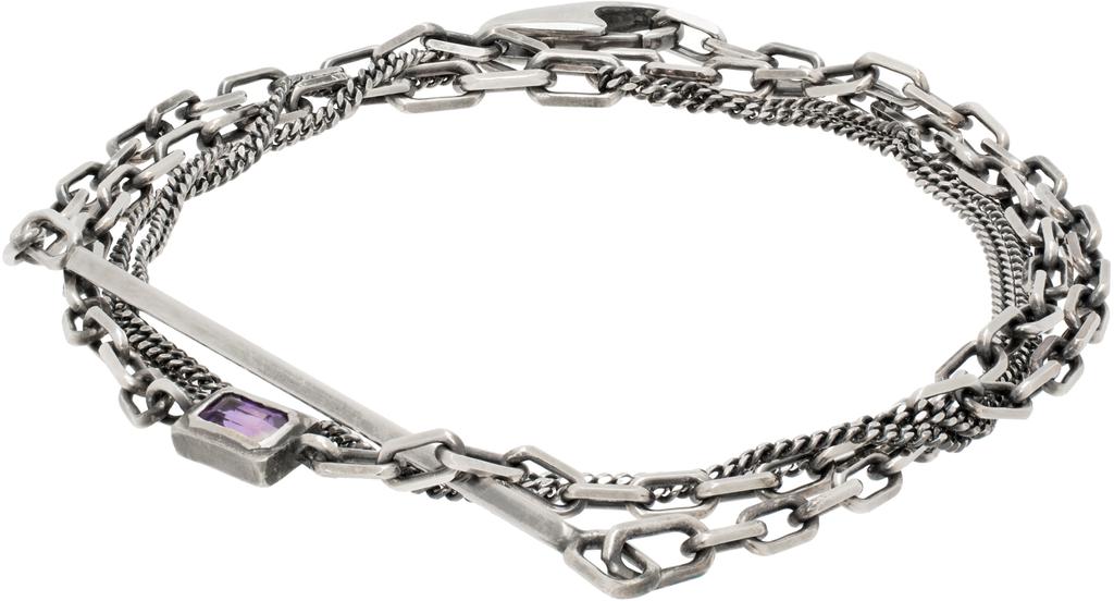 Title of Work Silver Amethyst Multi Wrap Bracelet