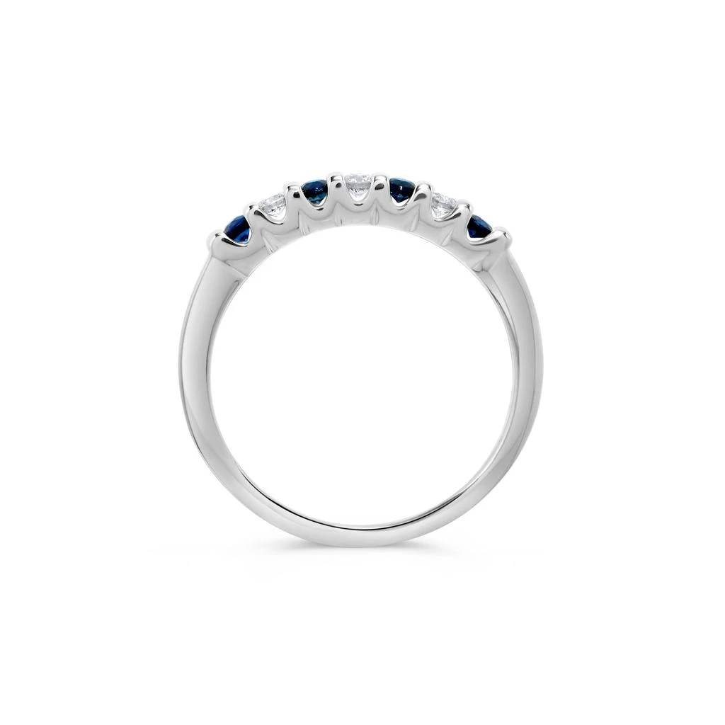 H.J. Namdar 0.25 ct tw 7 Stone Prong Set Round Diamond and Sapphire Band Ring 14K Rose Gold Natural Sapphires and Diamonds Size 6 2