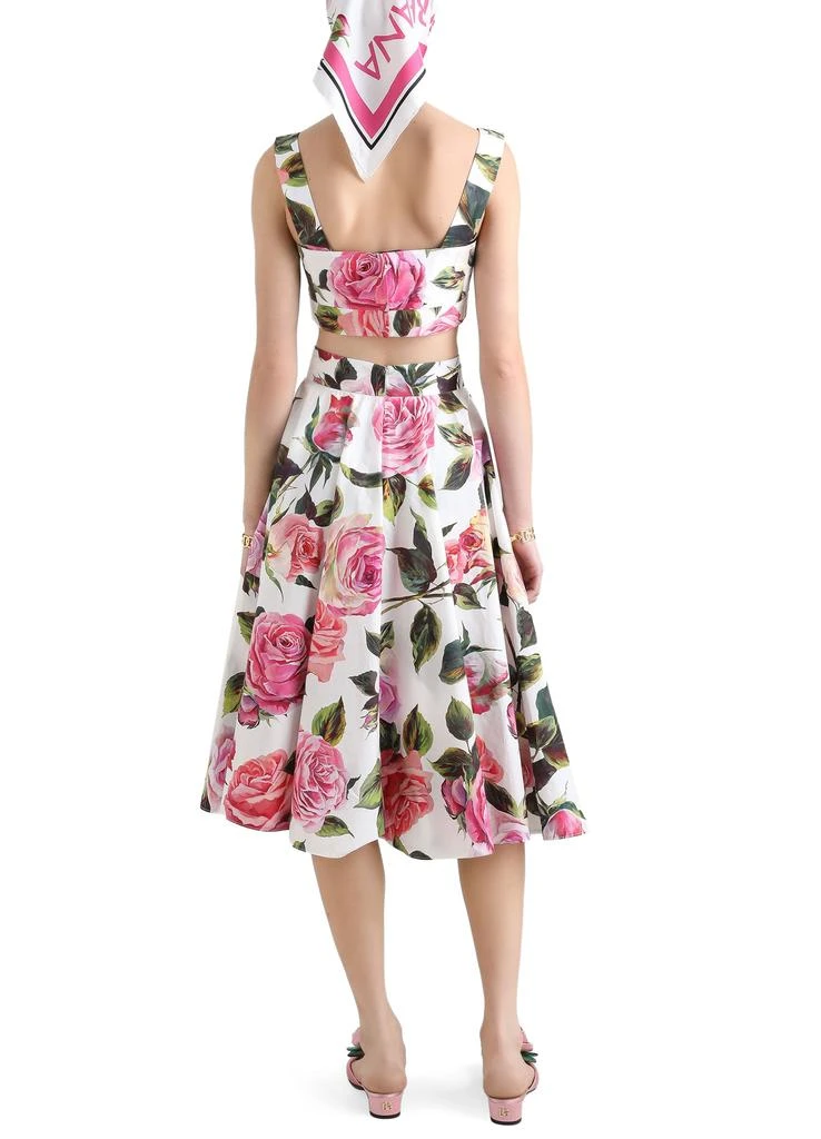 Dolce & Gabbana Rose-print cotton circle skirt 3