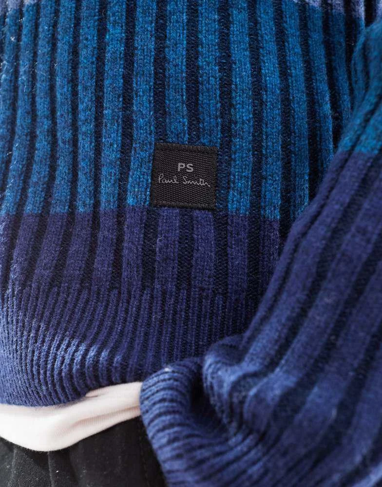 Paul Smith PS Paul Smith striped fisherman knit jumper in blue 3