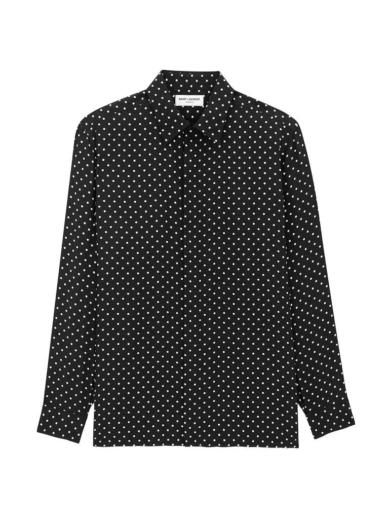 Yves Saint Laurent Shirt in Dotted Shiny and Matte Silk 1