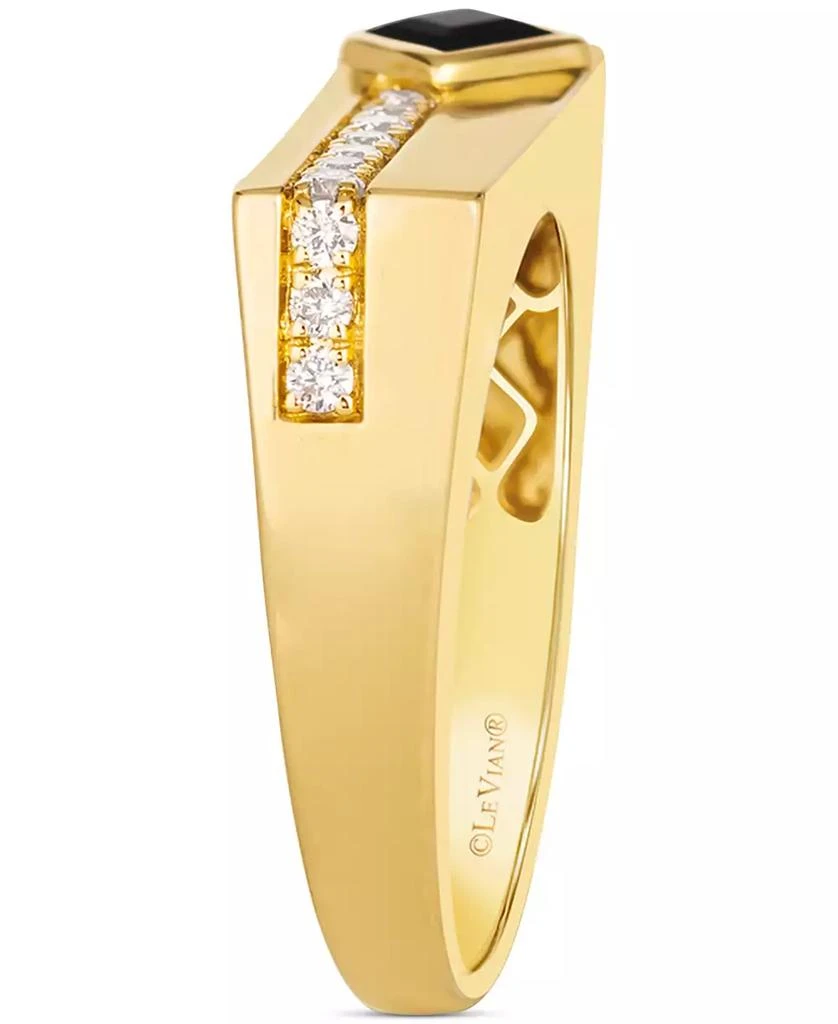 Le Vian Men
s Onyx (4mm) 
Nude Diamond (1/4 ct. t.w.) Ring in 14k Yellow Gold 3