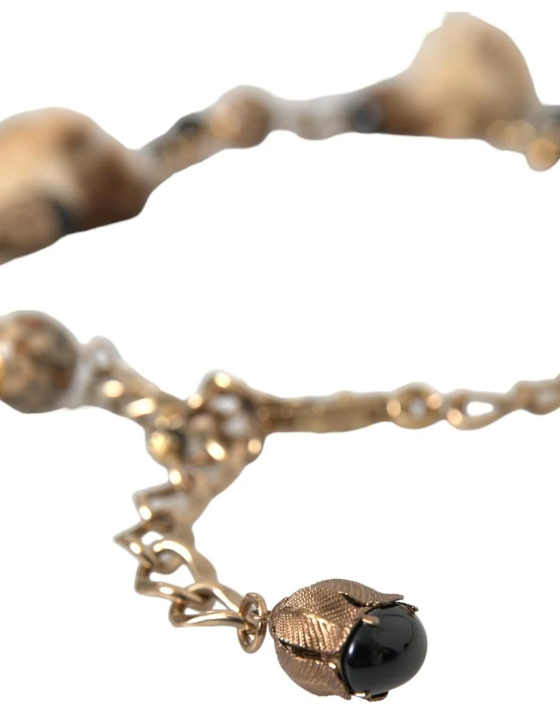 Dolce & Gabbana Dolce & Gabbana Gold Brass Leopard Fur Pearl Collier Chain Belt 7