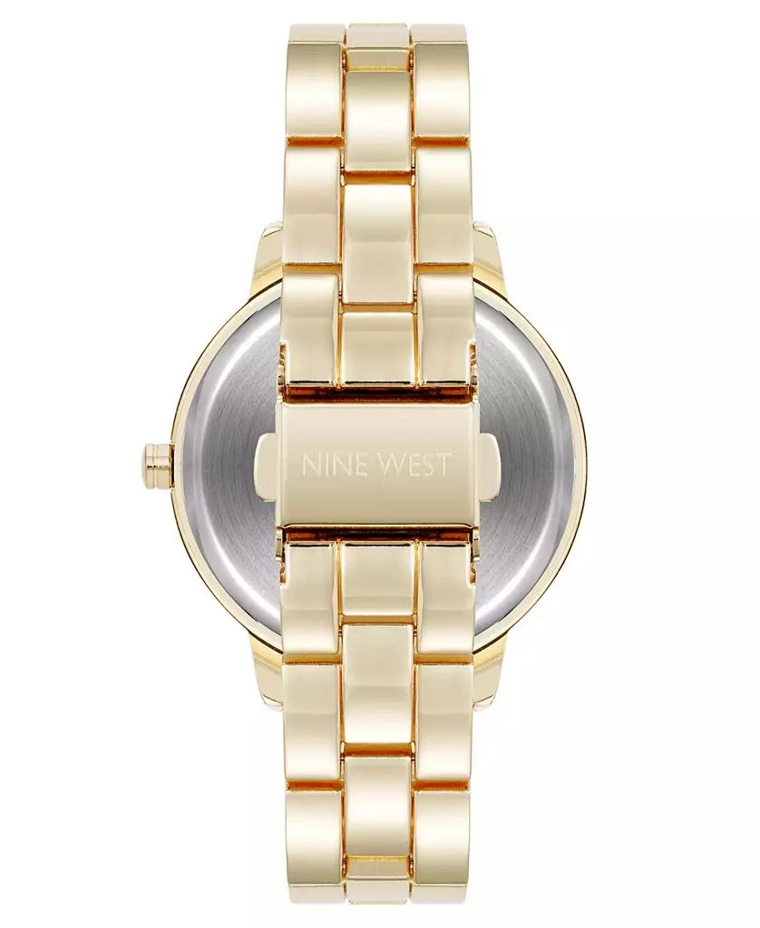 Nine West Women's Quartz Gold-Tone Metal Alloy Delicate Floral Dial Watch 3