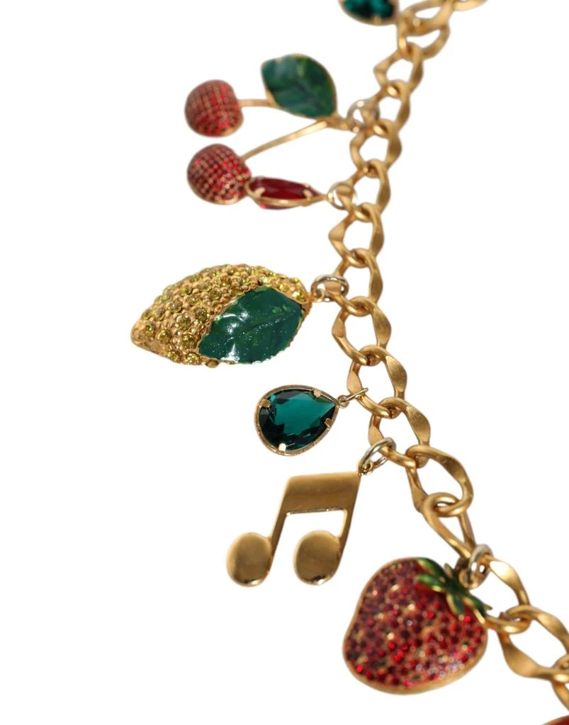 Dolce
Gabbana Tone Brass Fruity Crystal Embellished Waist Chain Women
s Belt 3