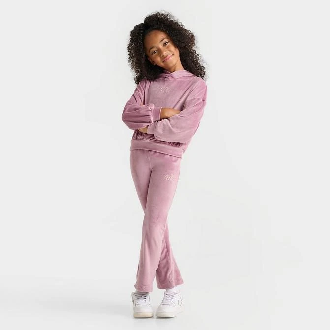 NIKE Girls' Little Kids' NIke Velour Hoodie and Leggings Set 1