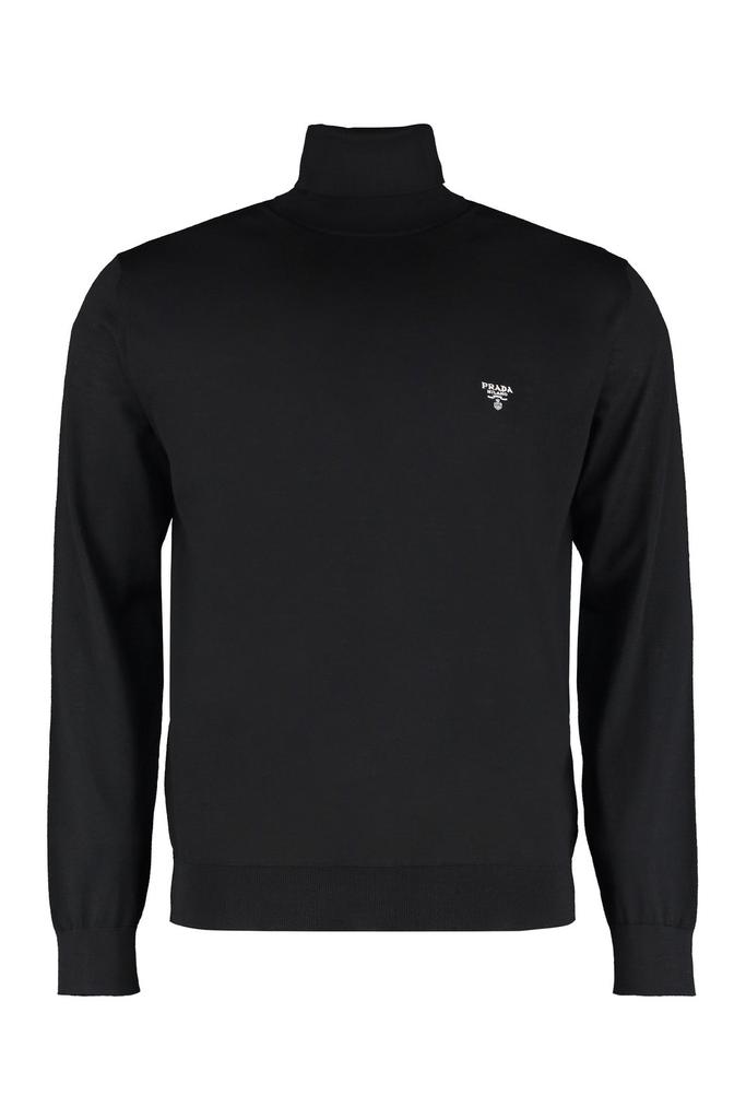 Prada Prada Logo Fine-Knit Turtleneck Jumper