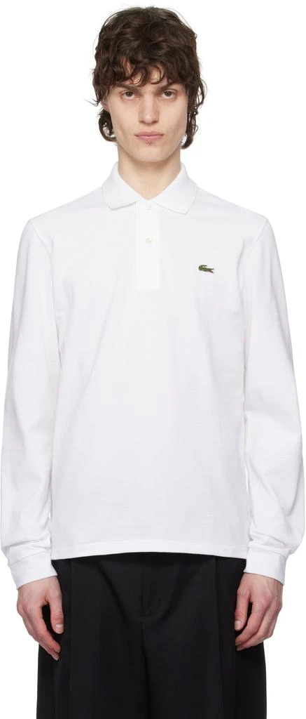 Lacoste White Classic Fit Long Sleeve Polo 1