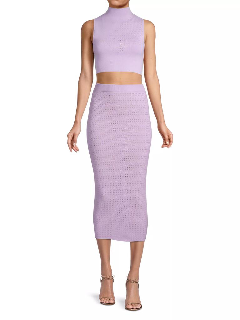 Victor Glemaud Laser-Dot Mock Turtleneck Crop Top