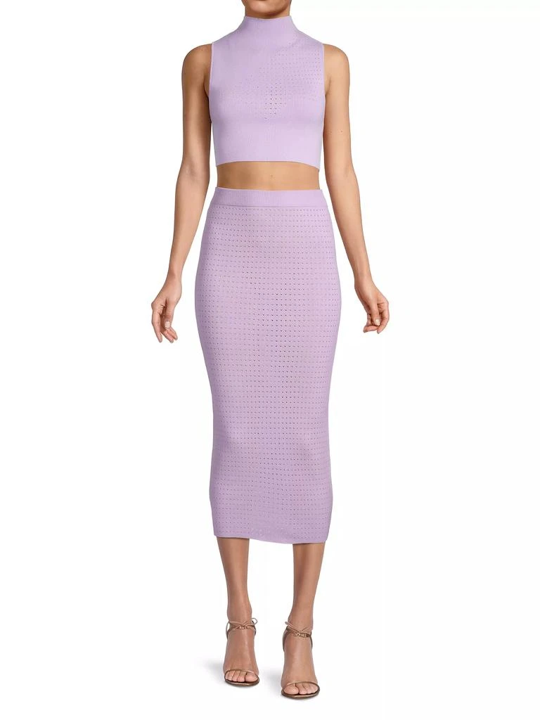 Victor Glemaud Laser-Dot Mock Turtleneck Crop Top 2