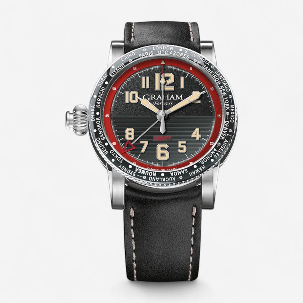 Graham’s Graham Fortress City GMT Red Stainless Steel Automatic Men's Watch 2FOBC.R01A
