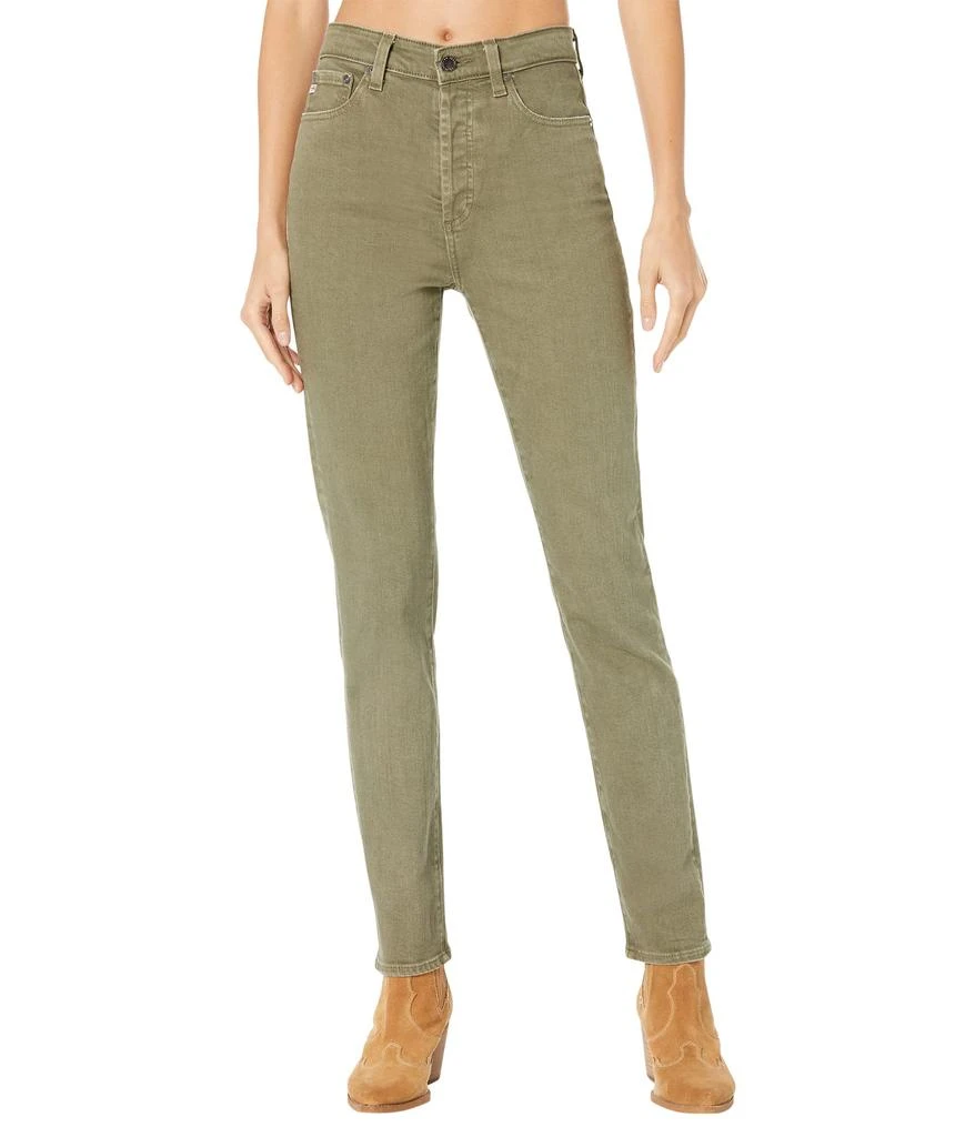 AG Jeans Alexxis Vintage High-Rise Slim Straight in 3 Years Sulfur Armory Green 1