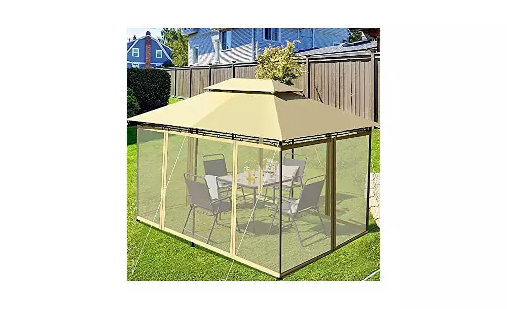 Mecale 10 Feet x 13 Feet Tent Canopy Shelter with Removable Netting Sidewall