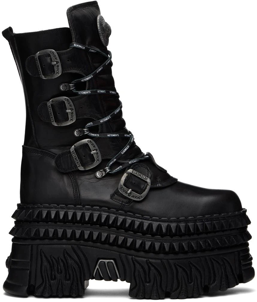Vetements Black New Rock Edition Lace-Up Boots 1