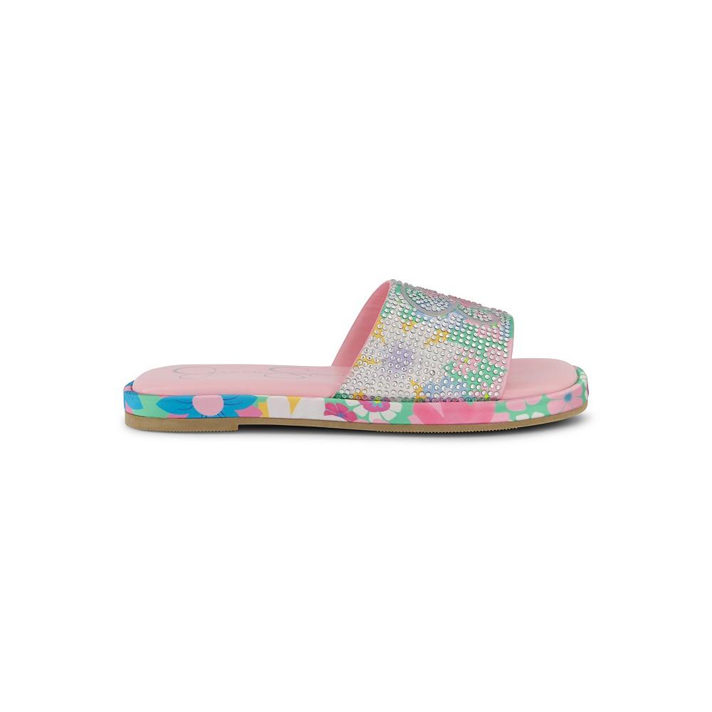 Jessica Simpson Little and Big Girls Sora Logo Floral Casual Slide Sandals