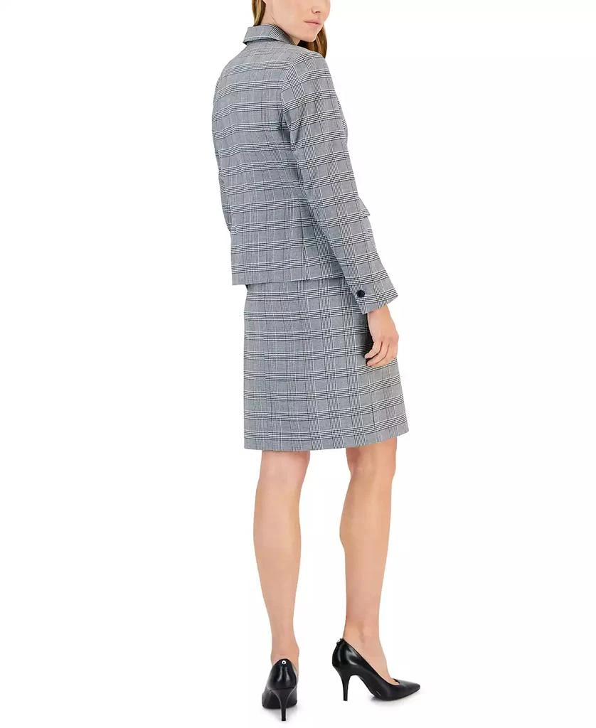 Anne Klein Women
s Glen Plaid Single-Button Skirt Suit Set 2