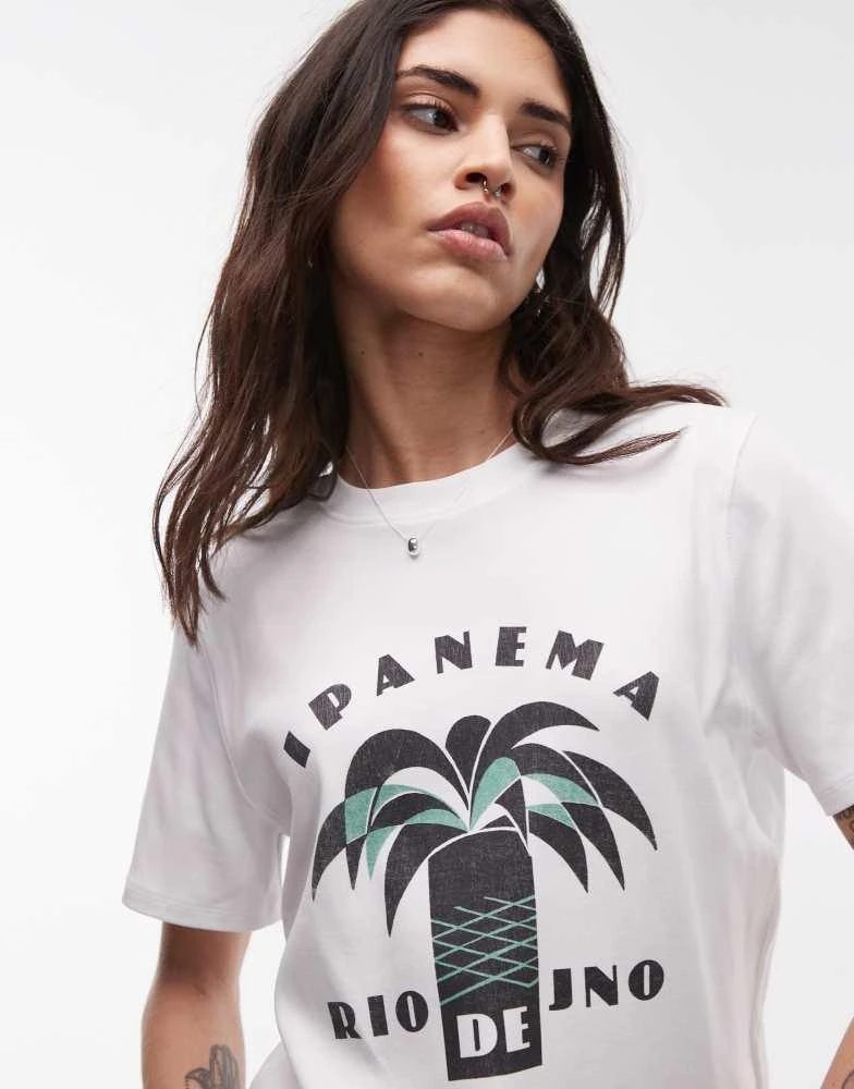 Topshop Topshop graphic Ipanema tee in off white 1