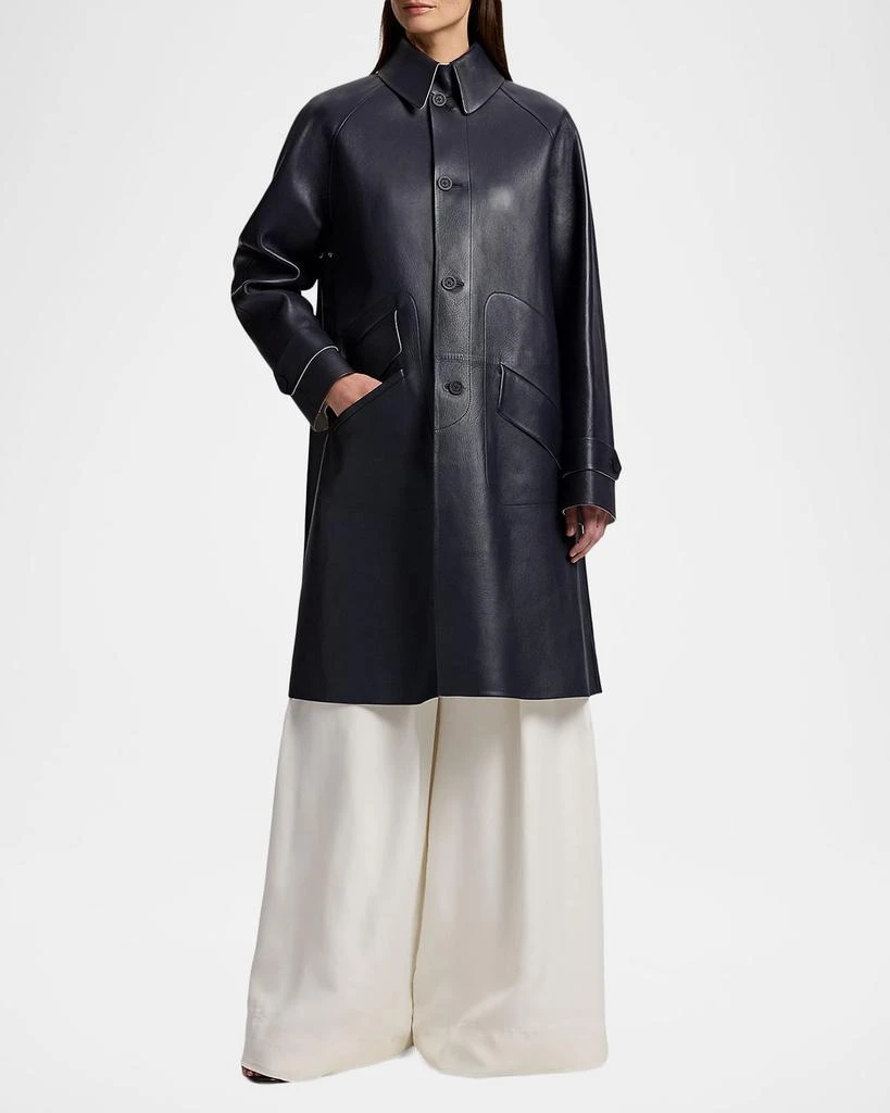 Ralph Lauren Ottis Leather Single-Breasted Trench Coat 3