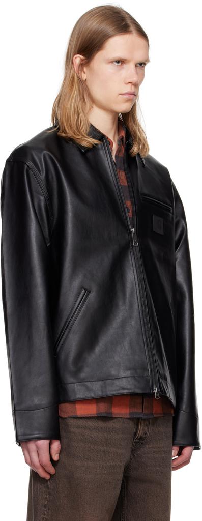 Carhartt WIP Black Detroit Faux-Leather Jacket - Jackets - Free