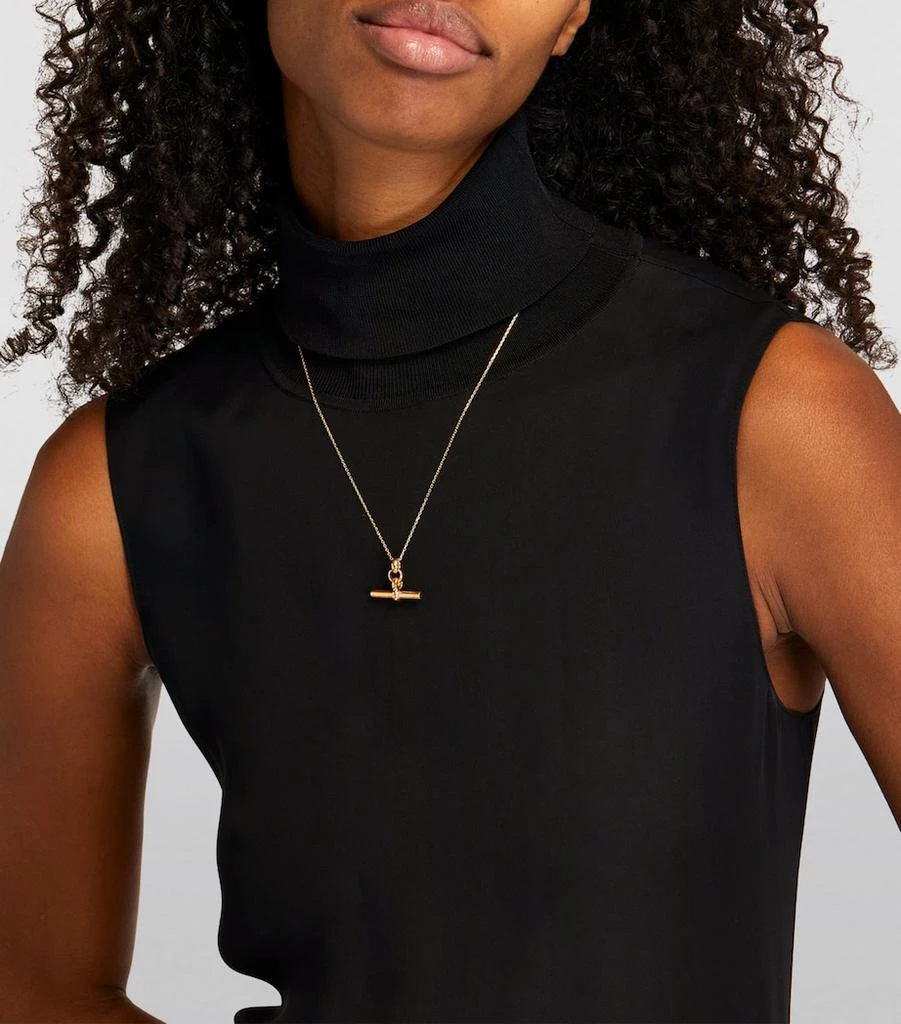 TILLY SVEAAS Yellow Gold-Plated T-Bar Trace Chain Necklace 4