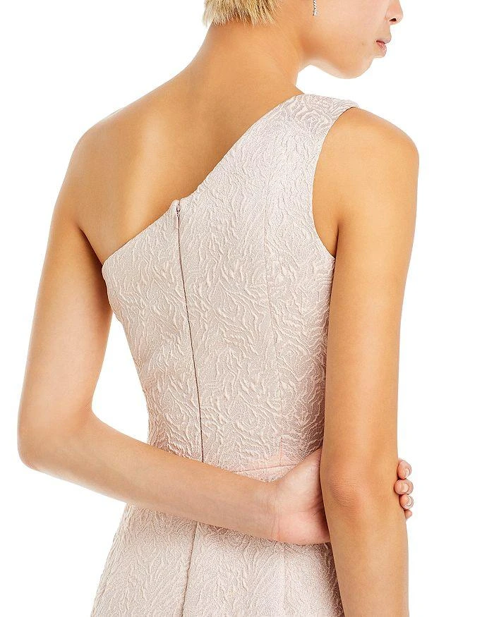Teri Jon Metallic Jacquard One Shoulder Mermaid Gown 6
