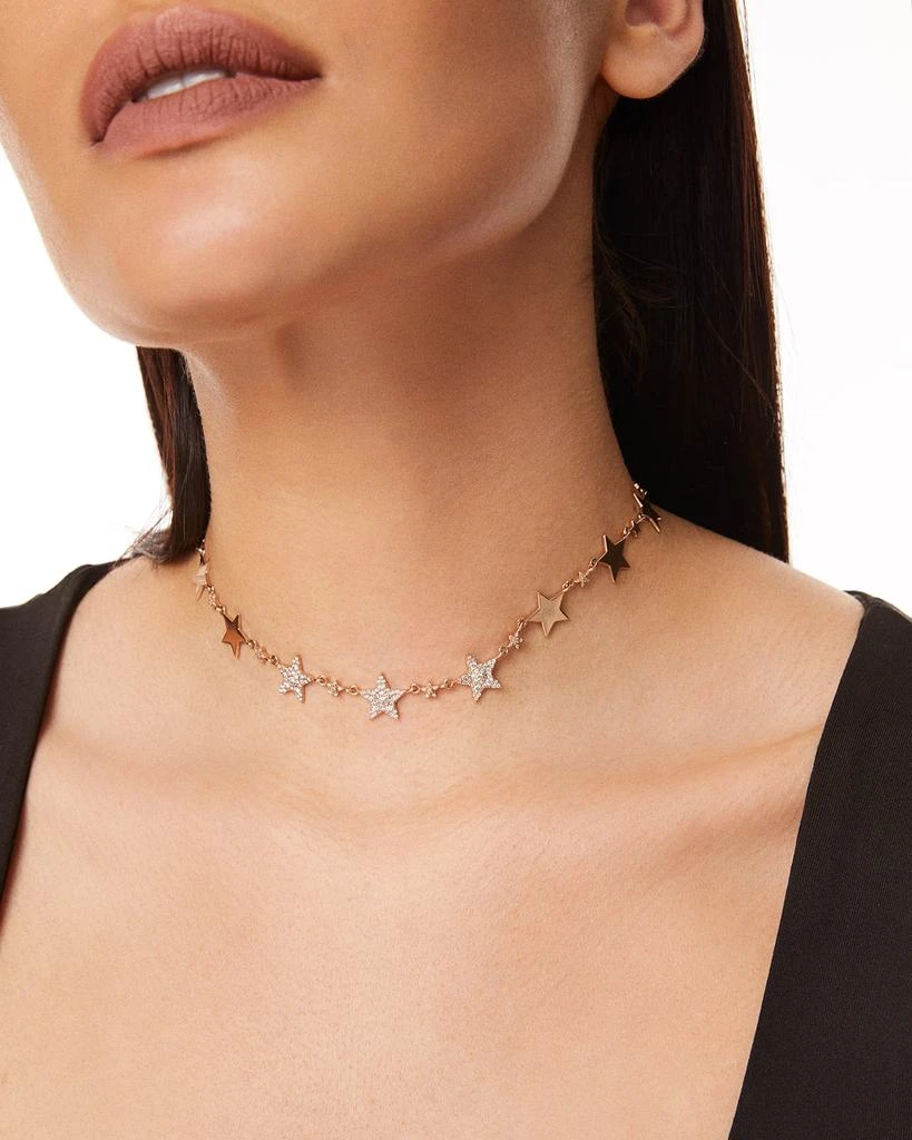 Bee Goddess Sirius Star 14k Diamond Choker Necklace 2