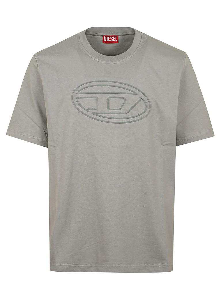 DIESEL／ディーゼル／T - ADJUST - BIGOVAL Men's T-shirt with embossed Oval D | White | Diesel