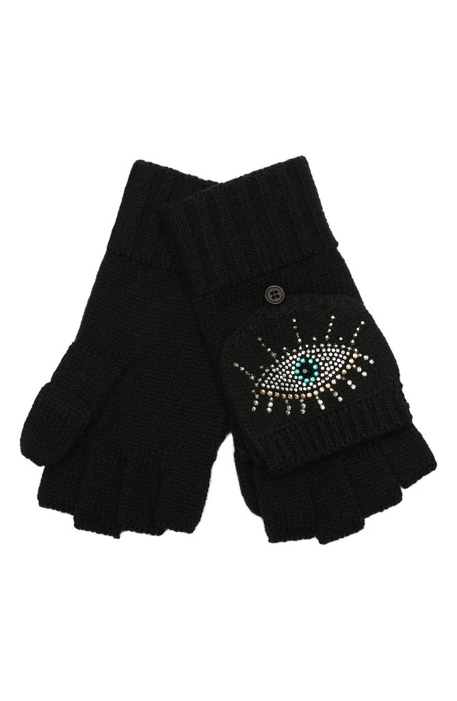 Kurt Geiger Evil Eye Convertible Crystal Embellished Mittens 3