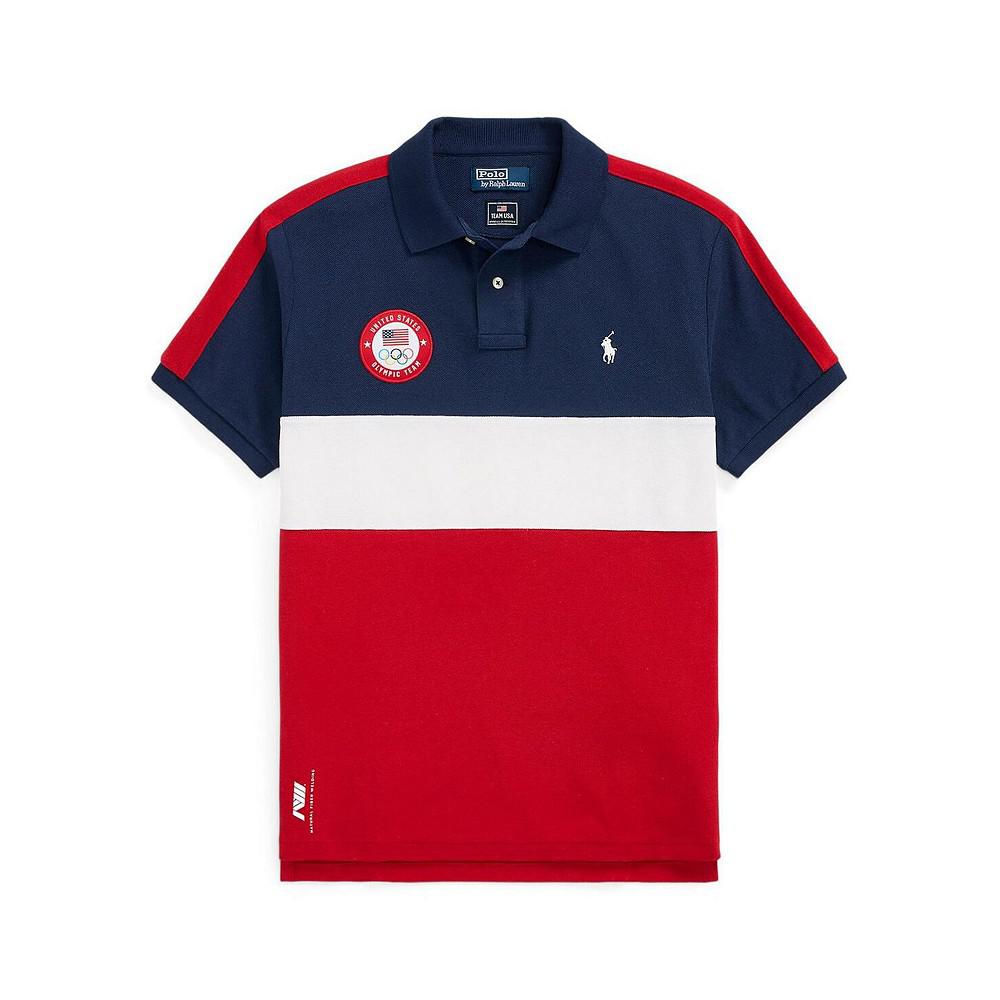 Polo Ralph Lauren Men's Navy Team USA 2024 Summer Olympics Villagewear Performance Mesh Colorblock Polo