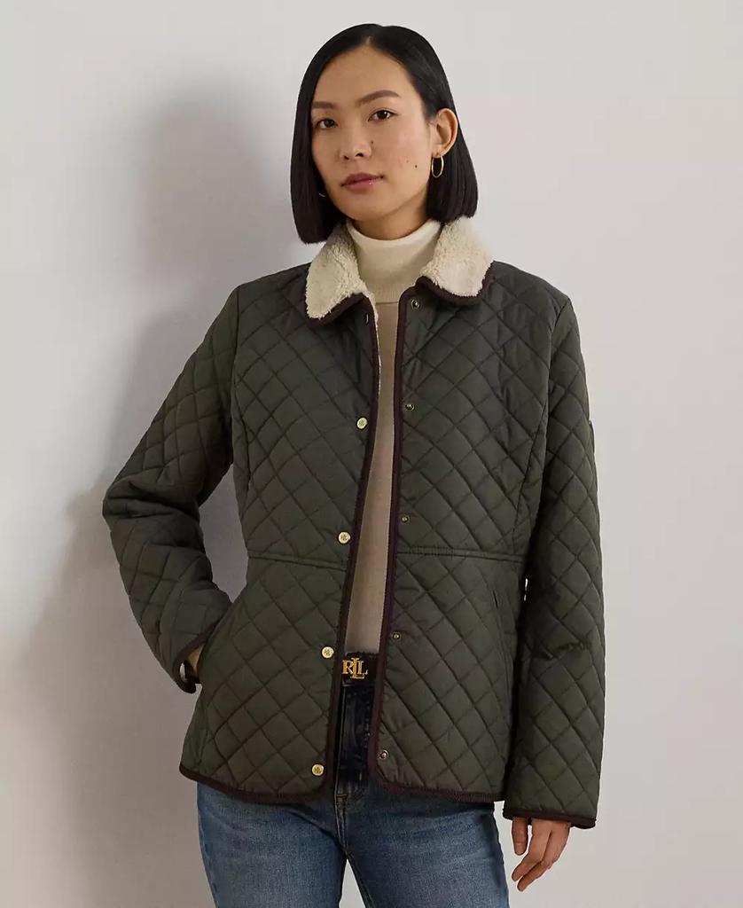 Ralph Lauren Women's Faux-Sherpa-Collar Quilted Coat, P/XS-XX