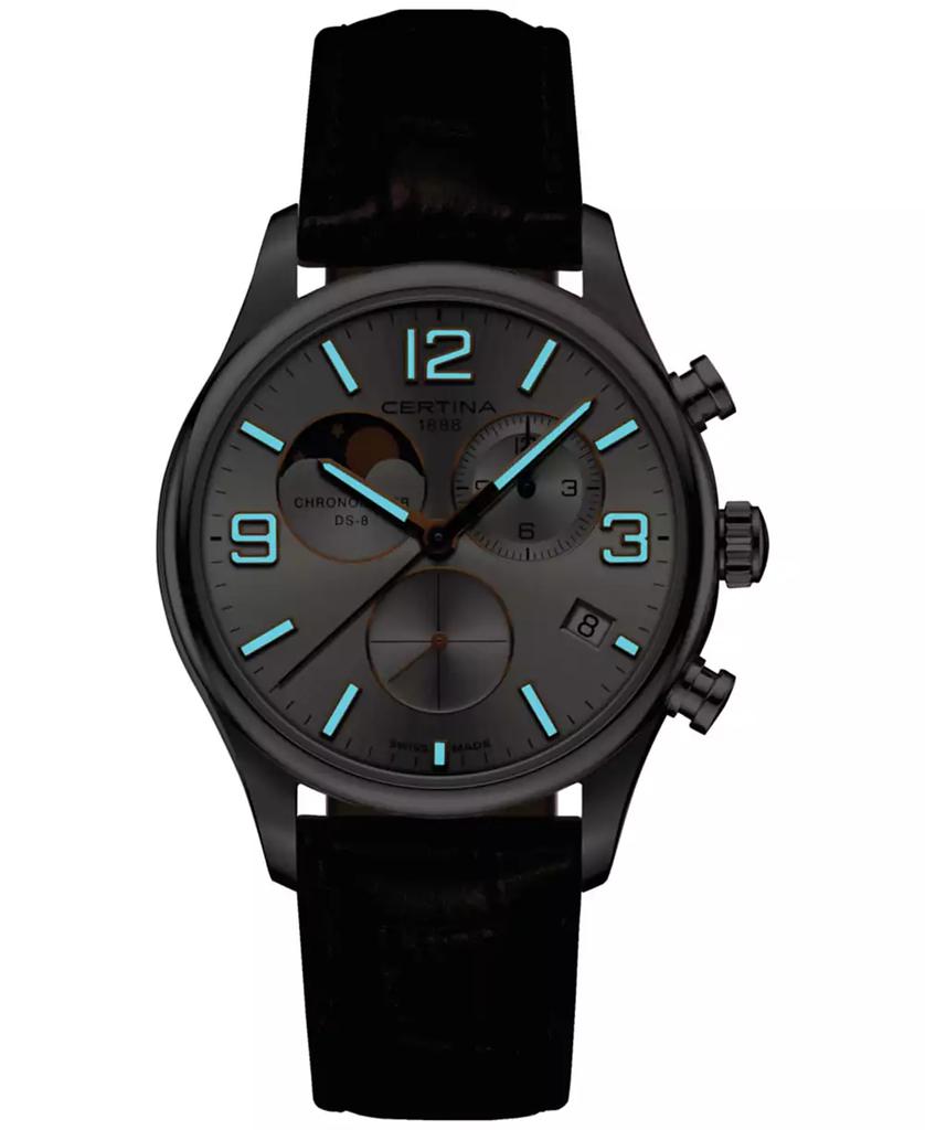 Certina Men's Swiss Chronograph DS-8 Moon Phase Brown Leather Strap Watch 42mm