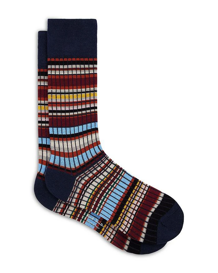 Paul Smith Signature Ribbed Grid Stripe Socks 1