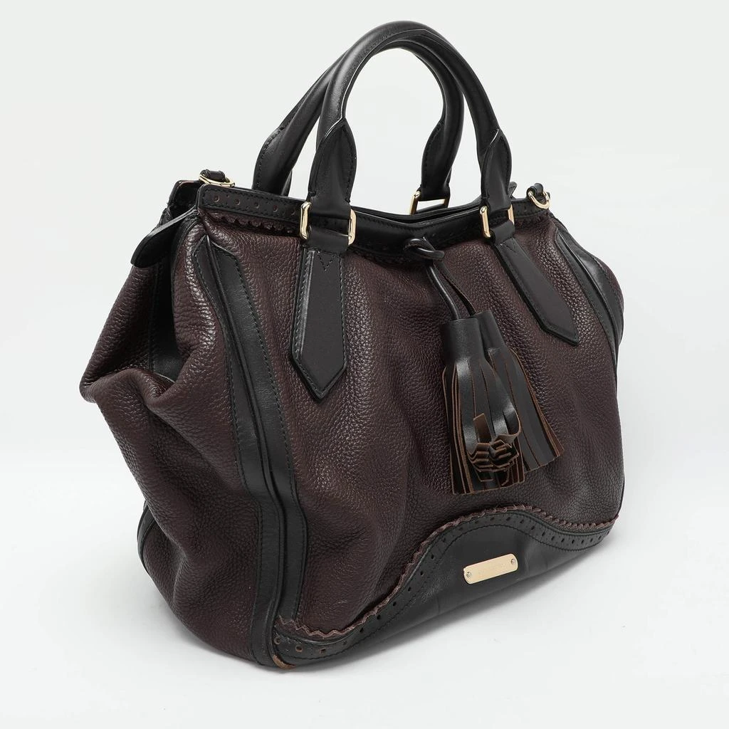 Burberry Burberry Brown/Black Leather Tassel Detail Satchel 3