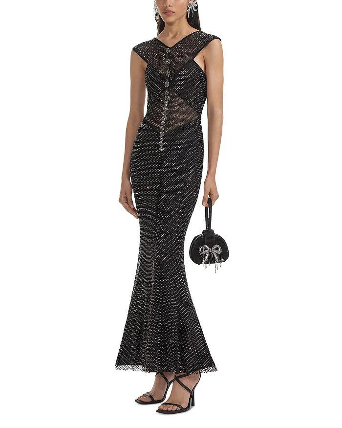 Self Portrait Embellished Fishnet Gown 3