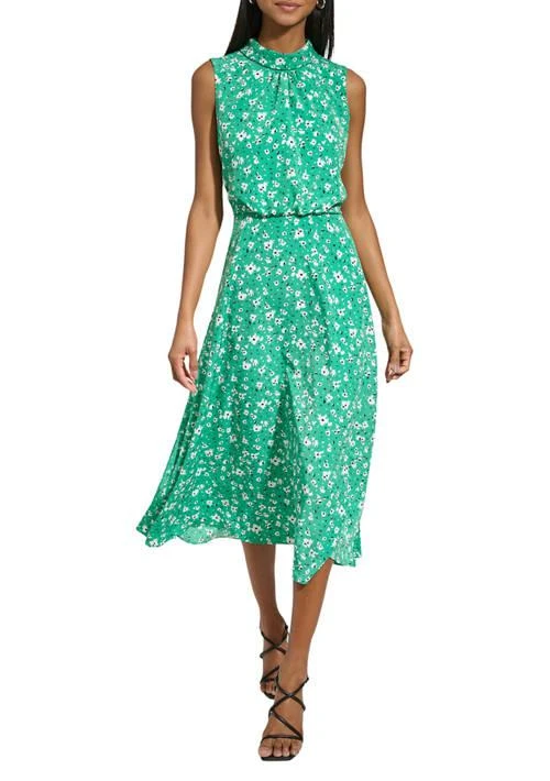 Karl Lagerfeld Paris Lagerfeld Paris Womens Sleeveless Floral Printed Midi Dress 1