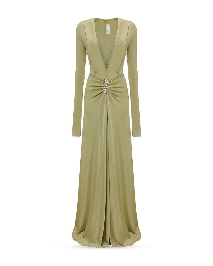 Victoria Beckham Long Sleeve V Neck Gown 6