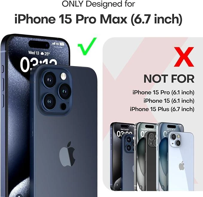 ENTRONIX Entronix Bundle Compatible with iPhone 15 Pro Max - Heavy Duty Case
1 Clear Screen Protector 2