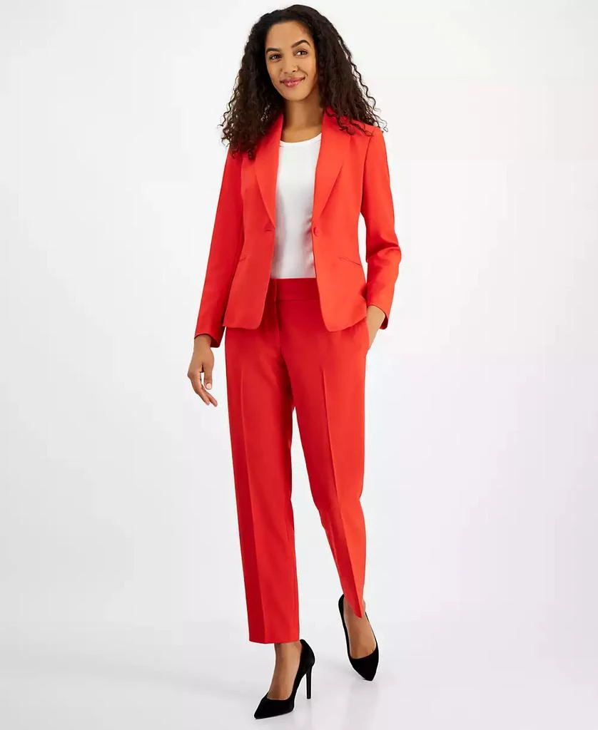Le Suit Women
s One-Button Straight-Leg Pantsuit, Regular 
Petite 4
