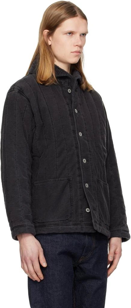 RRL Black Fleece-Collar Quilted Jersey Jacket 2