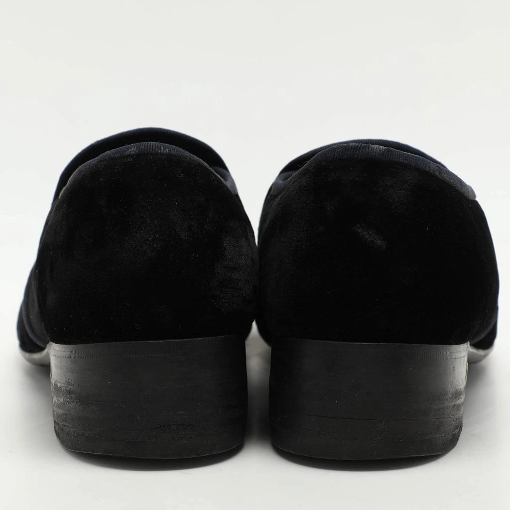 Louis Vuitton Louis Vuitton Black Velvet Logo Embroidered Slip On Loafers Size 41.5 5